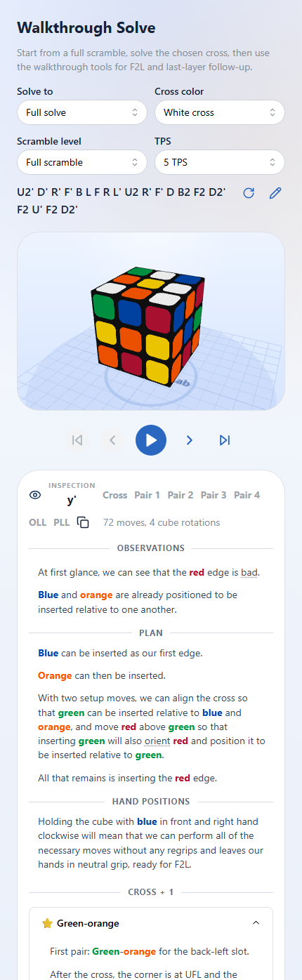 Walkthrough solve preview